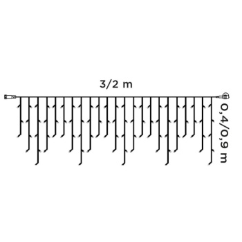 DekorTrend LED svetleća ledenica Crystaline 2x0,9m 138 kom toplo bela KAT 211